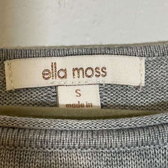 Ella Moss Gray Long Sleeve Knit Sweater With Intricate Pattern Textured Design S - Picture 5 of 9